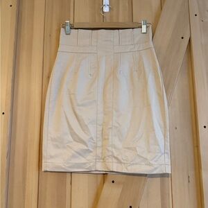 New York & Company Cream Pencil Skirt